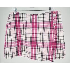 Lady Hagen Casual Golf Outdoor Fitness Breast Cancer‎ Skort Shorts Size 14 Plaid
